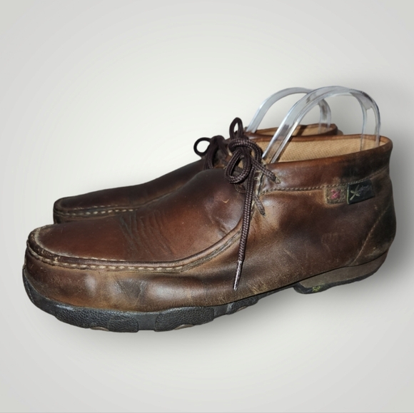 Twisted X mens mdmw001 brown leather Moccasins boots size 10 - Picture 1 of 15